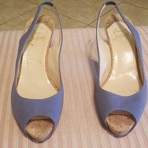 Authentic Christian Louboutin cloth heels